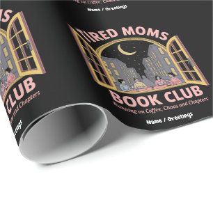 Moe moeders boekenclub loopt op koffie en chaos cadeaupapier