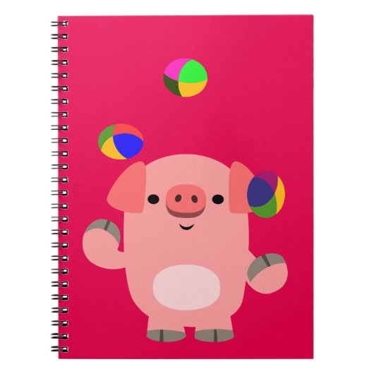 Moe notebook met varkentje dat jongleert notitieboek (Voorkant)