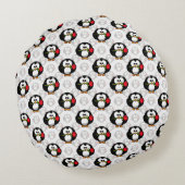 Moe ontwerp met oppervlaktepatroon van pinguïns af rond kussen (Achterkant)