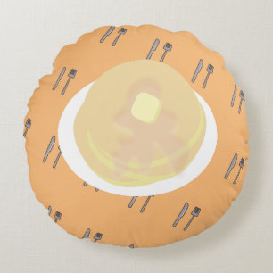 Moe pannenkoek druipend van stroop ontbijt rond kussen