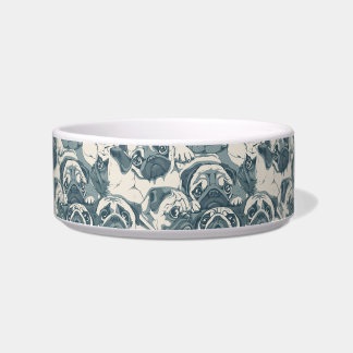 Moe patroon van Cute Pug-hond Voerbakje