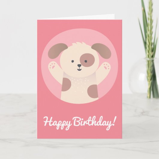 Moe puppy - Verjaardagskaart voor kinderen, gepers Kaart (Voorkant)