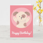 Moe puppy - Verjaardagskaart voor kinderen, gepers Kaart (Gele Bloem)