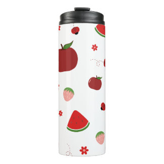 Moe reismok met fruitpatroon | Appel Watermeloen S Thermosbeker