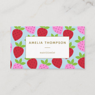 Moe Retro Aardbei Fruit Patroon Persoonlijk Visitekaartje