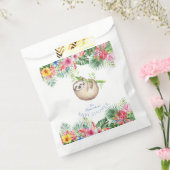Moe Sloth Tropische Bloemen Frame Baby Shower Bedankzakje (Gezegeld)