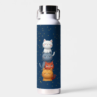 Moe Stacked Cats Waterfles 🐱 | Marineblauwe Ster