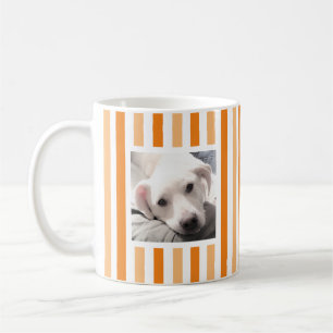 Moe strip foto wit en oranje koffiemok