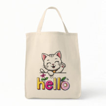 Moe Uitwuivende Kat Hallo Kleurrijke Retro Boodsch