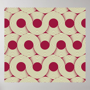 Moebiusstreep: Oneindige rood-groene Tegel Poster