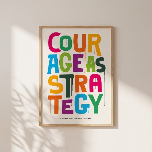 Moed als Strategie - Typografie Print | Wand Kunst
