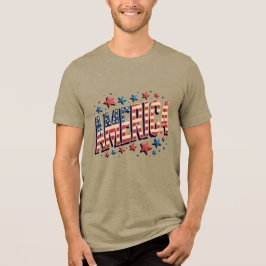 "Moed America" -  patriottische Starburst Des Tri-Blend Shirt