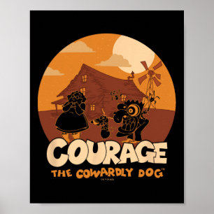 Moed de laffe hond Halloween laffe achtervolging Poster