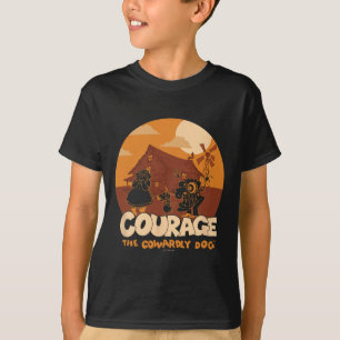 Moed de laffe hond Halloween laffe achtervolging T-shirt