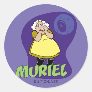 Moed de laffe hond Muriel Graphic Ronde Sticker