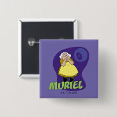 Moed de laffe hond | Muriel Graphic Vierkante Button 5,1 Cm (Voorkant /achterkant)