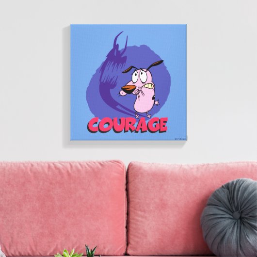 Moed de laffe hond | Schaduwafbeelding Canvas Afdruk (Insitu (Woonkamer))