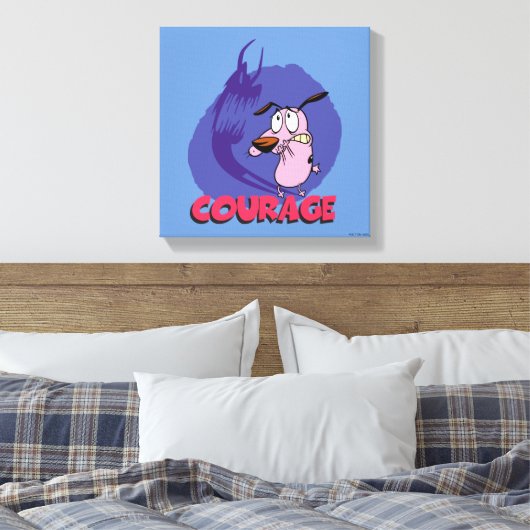 Moed de laffe hond | Schaduwafbeelding Canvas Afdruk (Insitu (Slaapkamer))