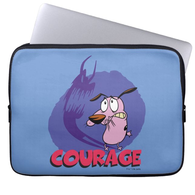 Moed de laffe hond | Schaduwafbeelding Laptop Sleeve (Voorkant)