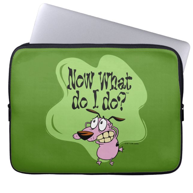 Moed de laffe hond | Wat moet ik nu doen? Laptop Sleeve (Voorkant)