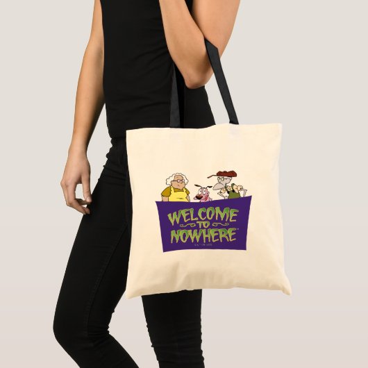 Moed de laffe hond | Welkom in Nergens Tote Bag (Voorkant (product))