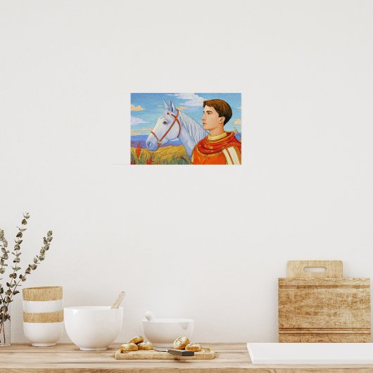 Moed en mededogen: Sint Martinus van Tours Poster (Keuken)