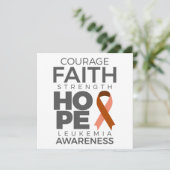 Moed Faith Sterke Hope Leukemia Awareness Save The Date (Staand voorkant)