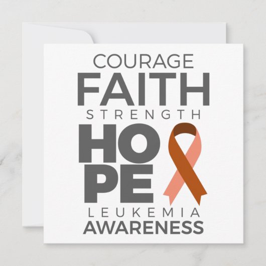 Moed Faith Sterke Hope Leukemia Awareness Save The Date (Voorkant)