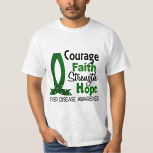 Moed Faith Strength Hope Liver Disease T-shirt