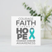 Moed Faith Strength Hope Ovarian Awareness Kaart (Staand voorkant)