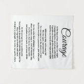 Moed Gedicht op Tapestry Wandkleed (Voorkant (horizontaal))