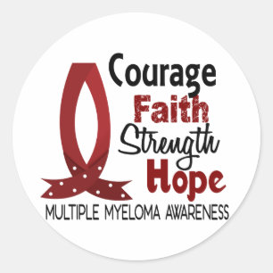 Moed Geloof Sterkte Hoop Multipel Myeloom Ronde Sticker