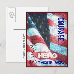 Moed-Held-Dank U Veterans Day-ansichtkaart Briefkaart