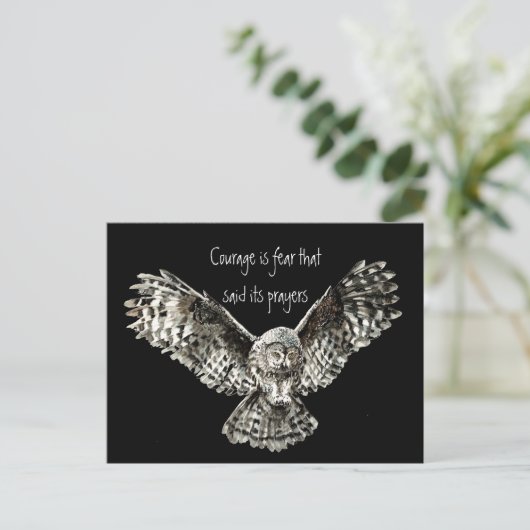 Moed is angst dat zijn gebeden met Owl Briefkaart (Staand voorkant)