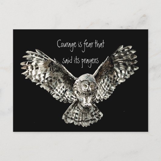Moed is angst dat zijn gebeden met Owl Briefkaart (Voorkant)
