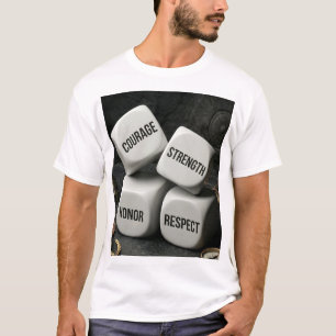 Moed Kracht Eer Respect Dobbelstenen Spartaanse Kr T-shirt