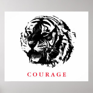 Moed Motivatie Tiger Pop Art Posters