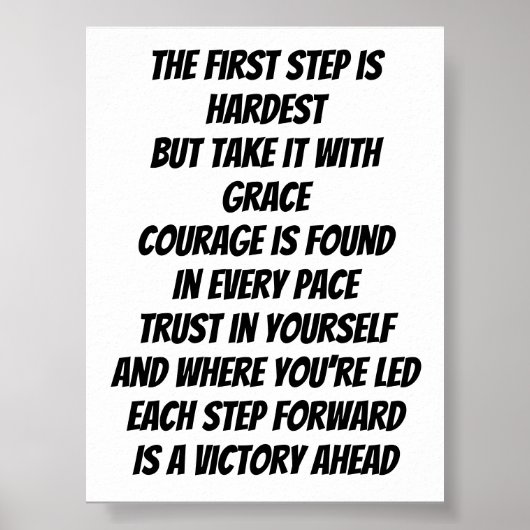 Moed om een inspirerend minigedicht te beginnen poster (Voorkant)