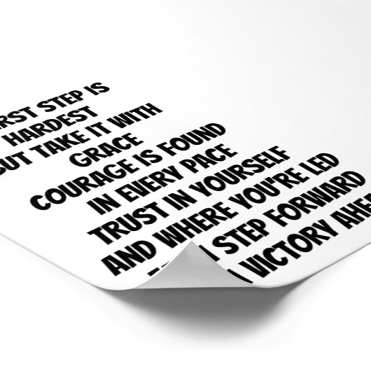 Moed om een inspirerend minigedicht te beginnen poster (Hoek)