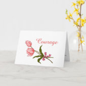 Moed, Roze Lint van de Tulpen van Kanker het Kaart (Gele Bloem)