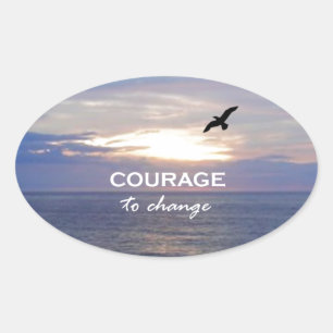 Moed tot wijziging ovale sticker