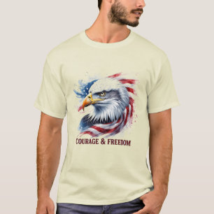 Moed & Vrijheid USA Vlag Patriotisch Cadeau T-shirt