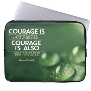 "Moed" Winston Churchill Inspirerend quote Laptop Sleeve