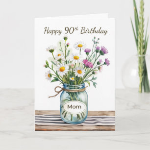 Moeder 90ste verjaardag Wilde Bloemen Metselaars P Kaart