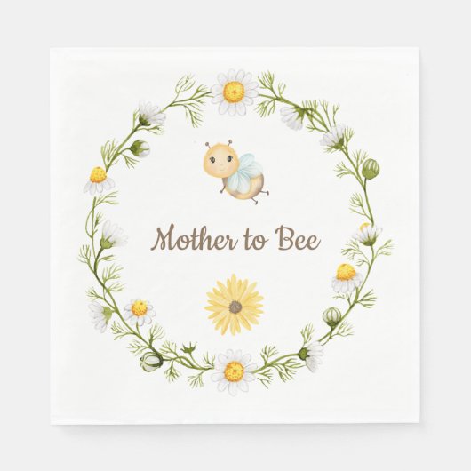 Moeder aan Bee Baby shower Papieren servetten (Voorkant)
