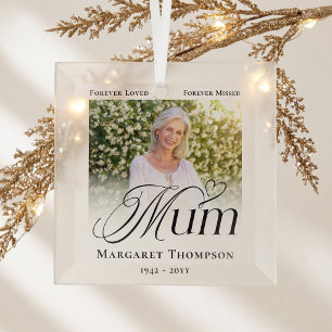 Moeder Aandenken Foto Herinnering Glas Ornament