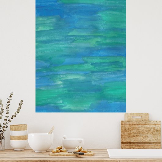 Moeder Aarde Abstracte Waterverf Poster (Keuken)