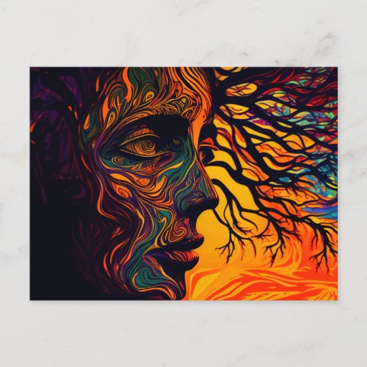 Moeder Aarde als boom Briefkaart (Voorkant)