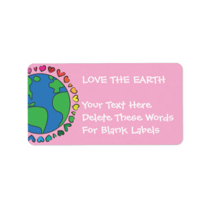 Moeder Aarde Dag Sla de Planeet Rainbow Hart Etiket