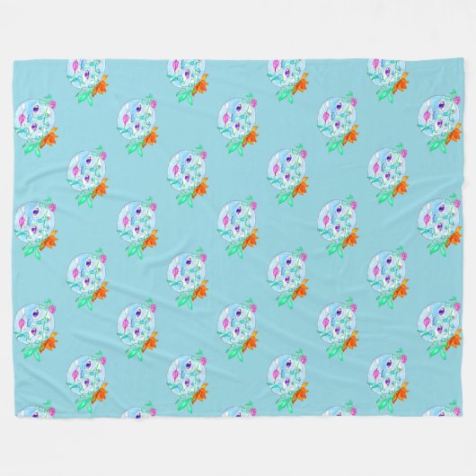 Moeder Aarde Fleece Deken (Voorkant (Horizontaal))